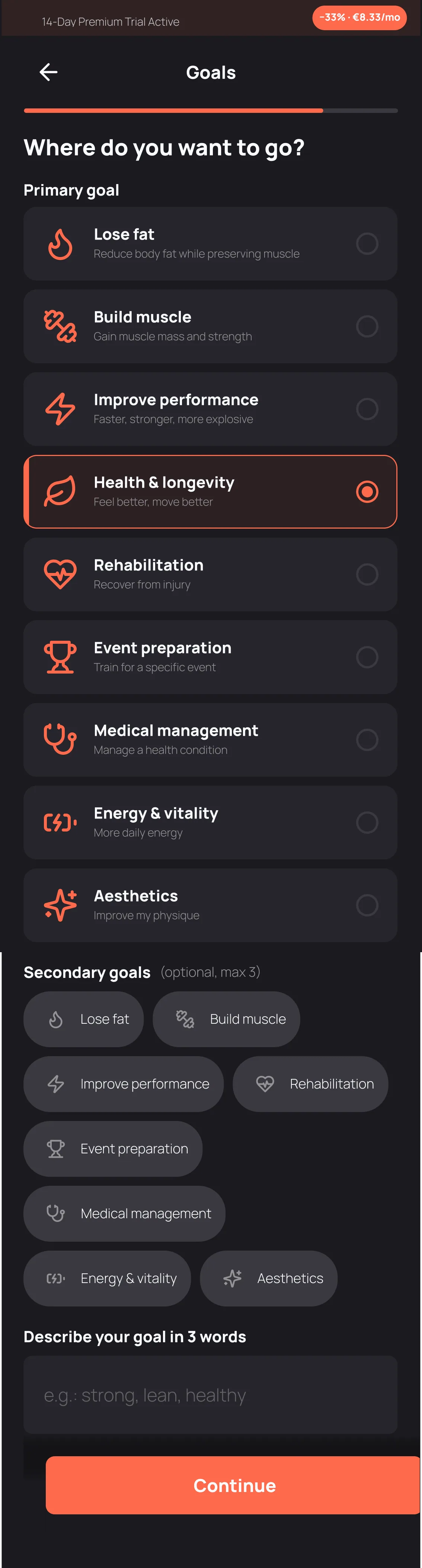 Onboarding — where do you want to go?